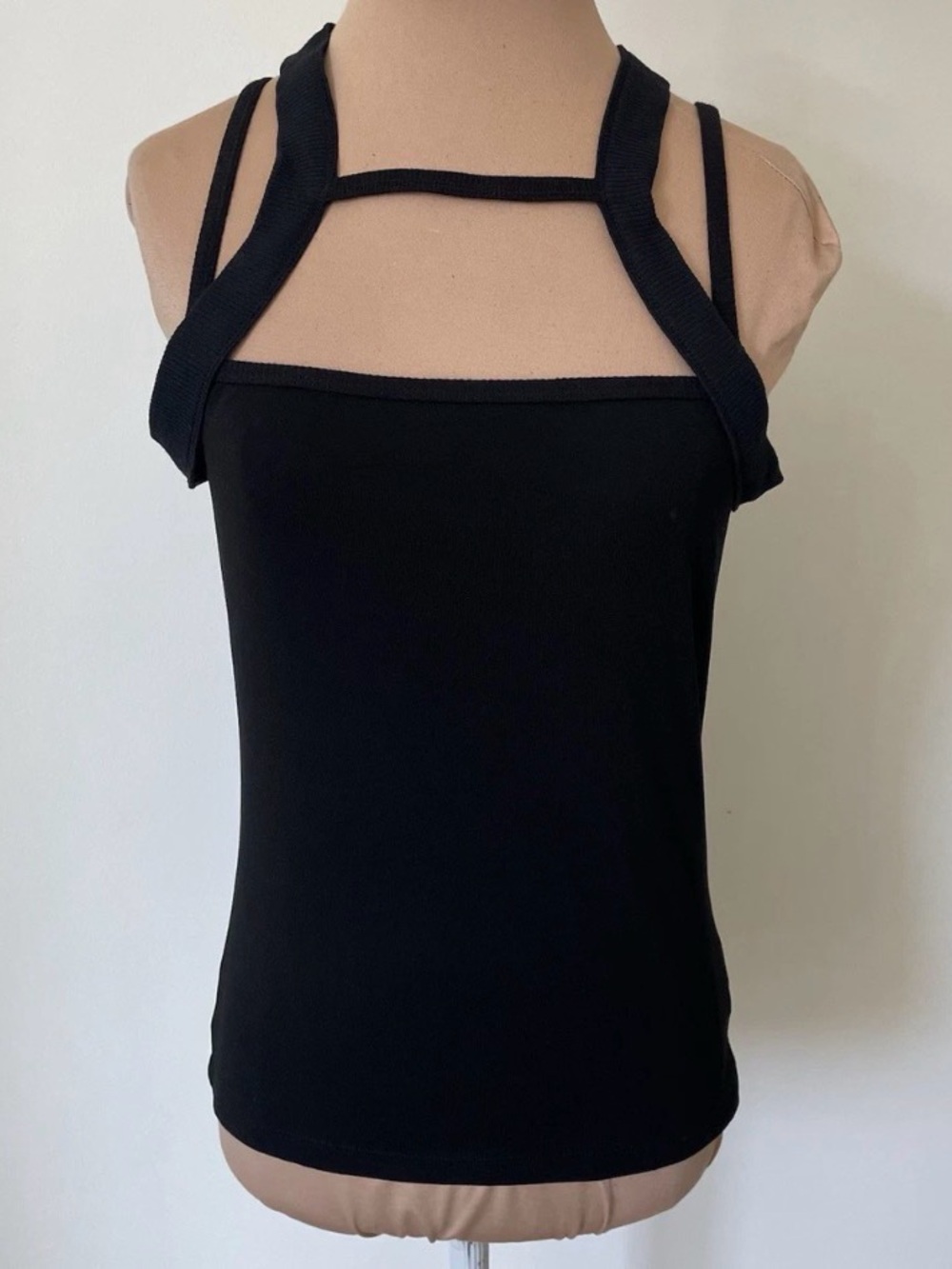 Dion Lee Black Strappy Square-Neck Tank